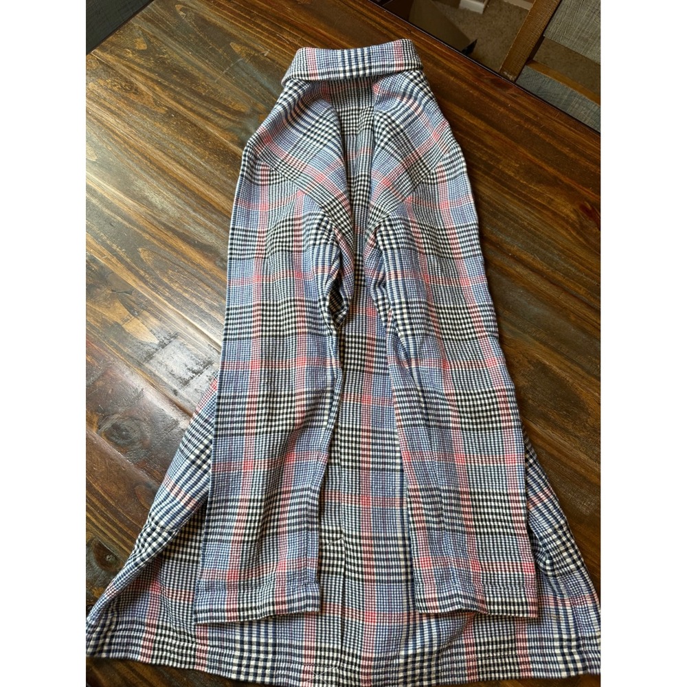J. Jill Womens Blue Red Plaid Longline Cotton Blazer Jacket Size S BatleyMult - Picture 12 of 12